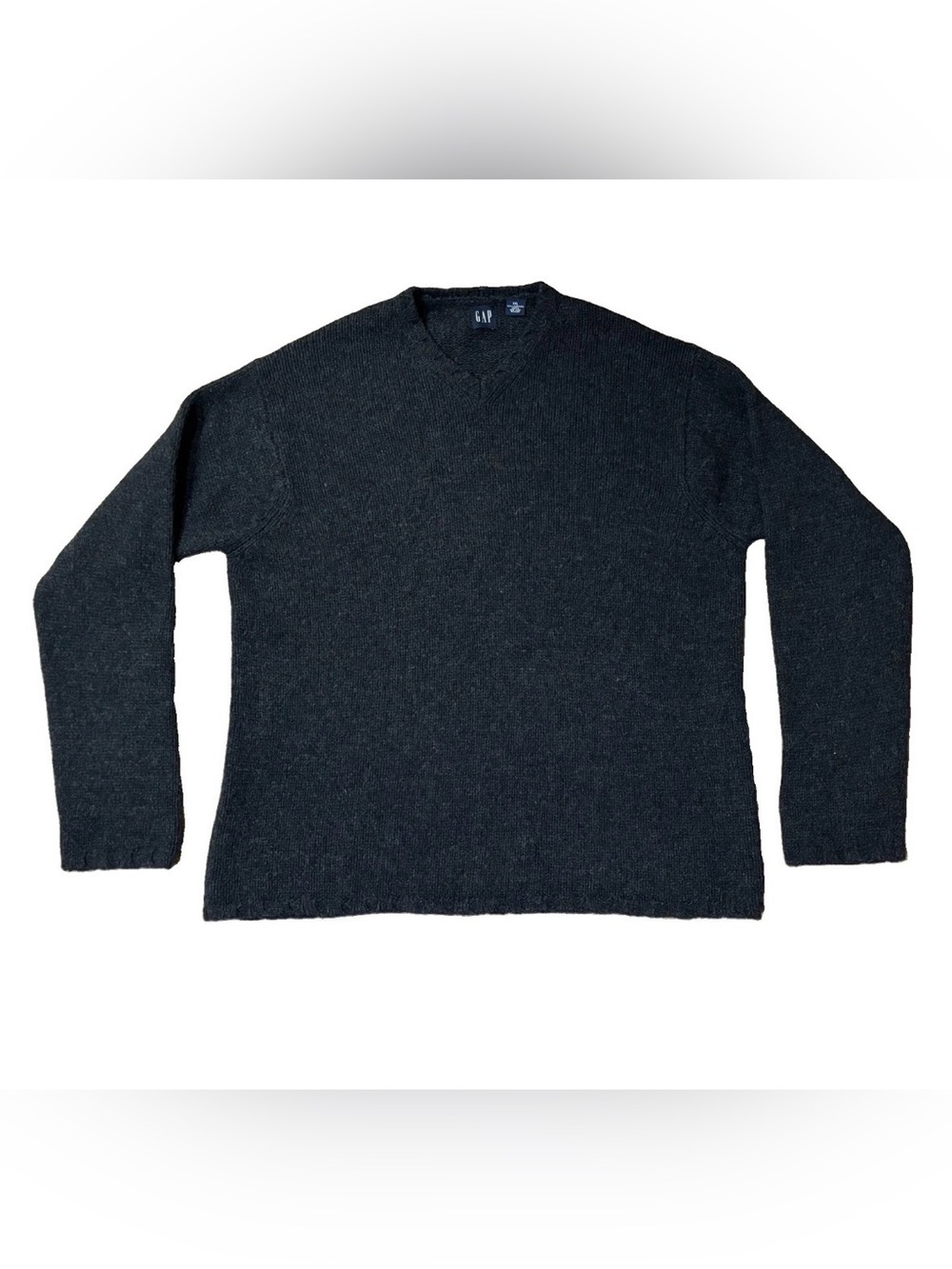 Vintage Gap Men’s Sweater 2XL Wool Y2K Grandpacore Charcoal Gray Chunky Knit